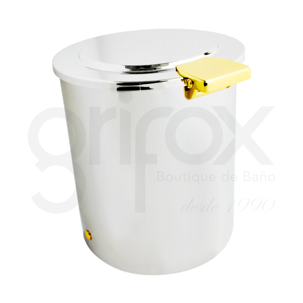 Papelera Redonda Con Tapa Y Pedal