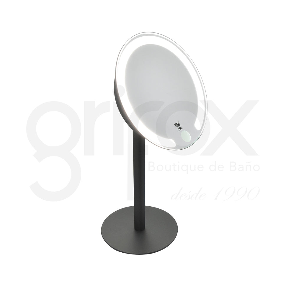 Espejo De Mesa Recargable 5X Con Luz Calida/Fría