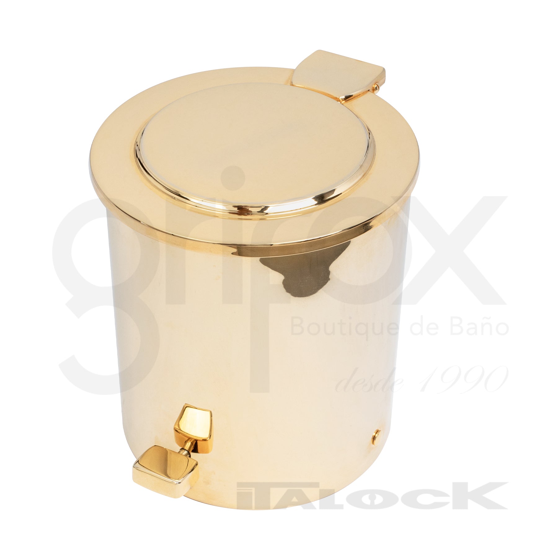 Papelera Redonda Con Tapa Y Pedal