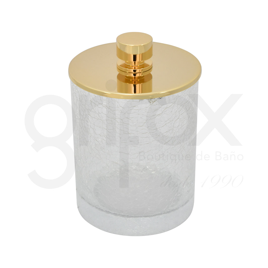 Portaalgodones 100X150Mm Cristal Craquele Oro