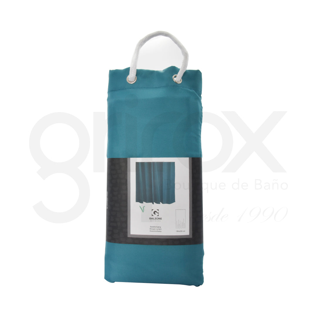 Cortina Para Baño 200X180Cm Azul S/Ganchos