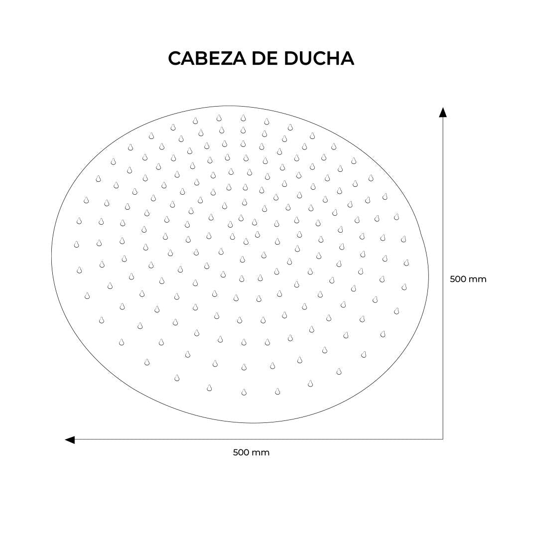 Cabeza De Ducha Redonda 50Cm