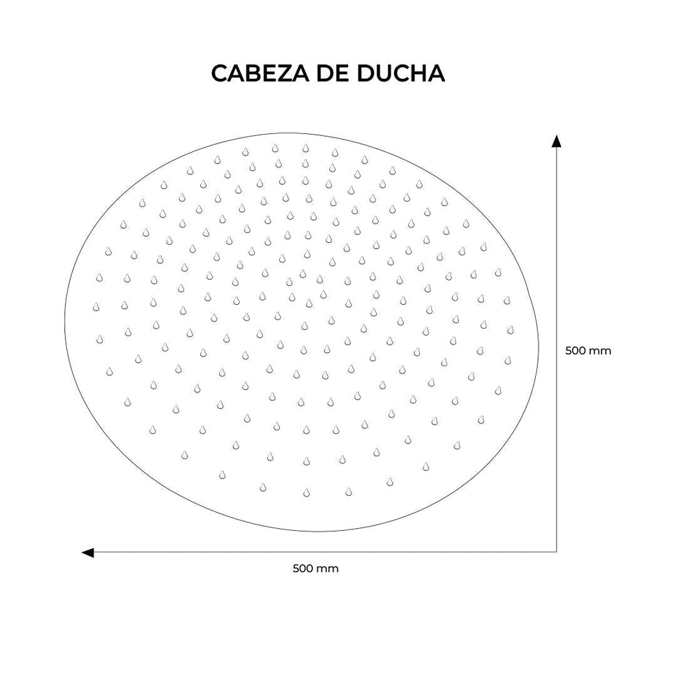 Cabeza De Ducha Redonda 50Cm