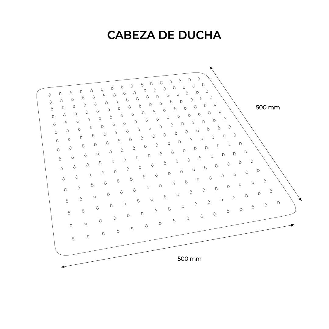Cabeza De Ducha Cuadrada 50Cm