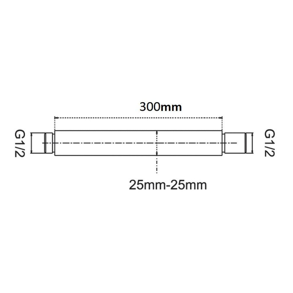 Tubo A Techo Para Ducha Cuadrado De 20 Cm