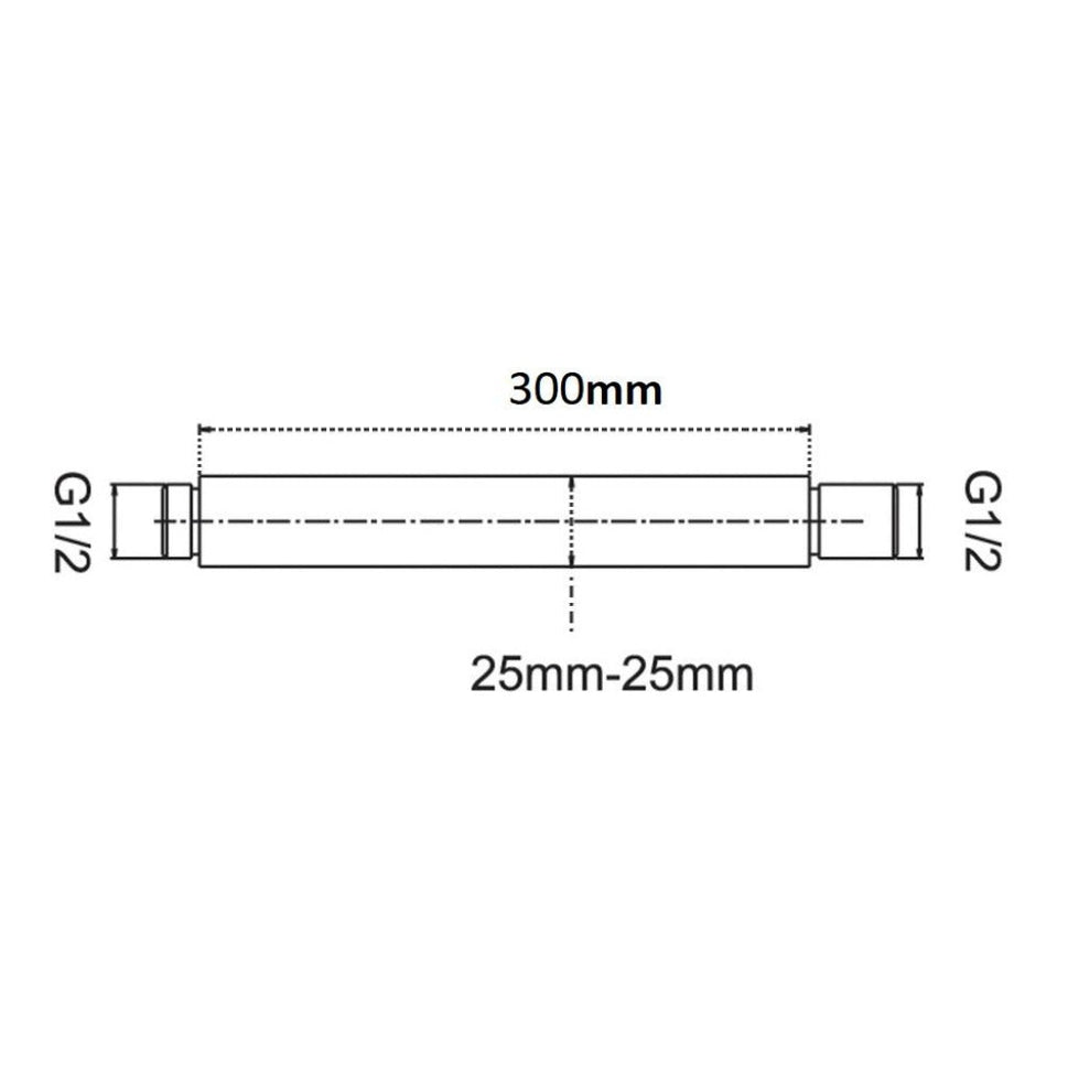 Tubo A Techo Para Ducha Cuadrado De 20 Cm
