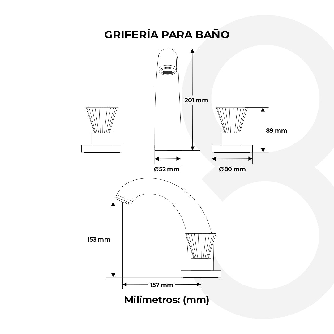 Grifería Lavamanos 8"