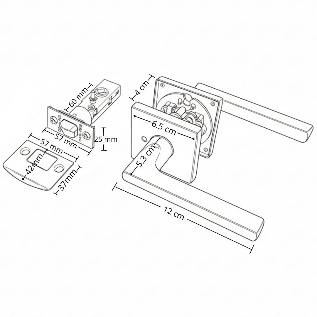 Juego De Manijas Con Privacidad Con Escudo Cuadrado