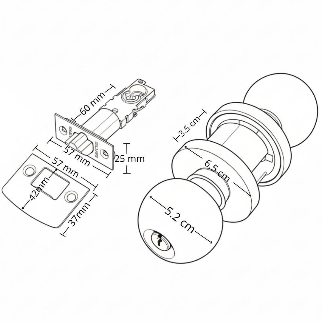 Cerradura De Alcoba Pomo