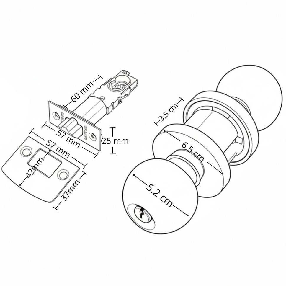 Cerradura De Alcoba Pomo