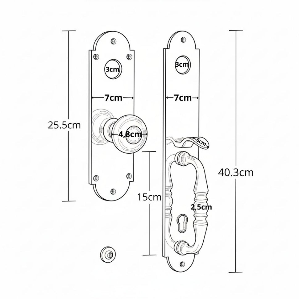 Juego Pomo/Placa Boston Entrada