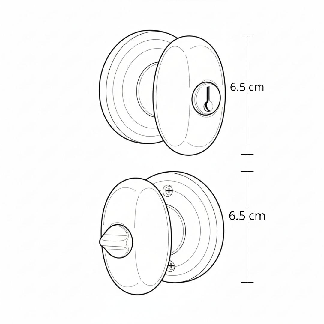 Cerradura Pomo Huevo Alcoba Elipse