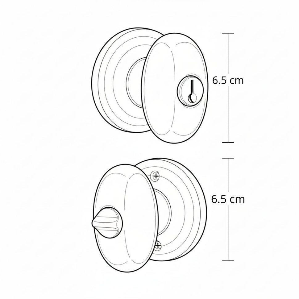 Cerradura Pomo Huevo Alcoba Elipse