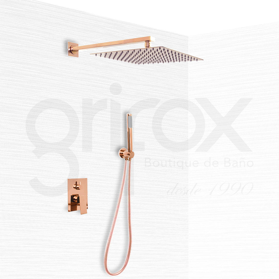 Set De Ducha Con Mezclador, Cabeza 30Cm,Teleducha,Soporte Y Manguera