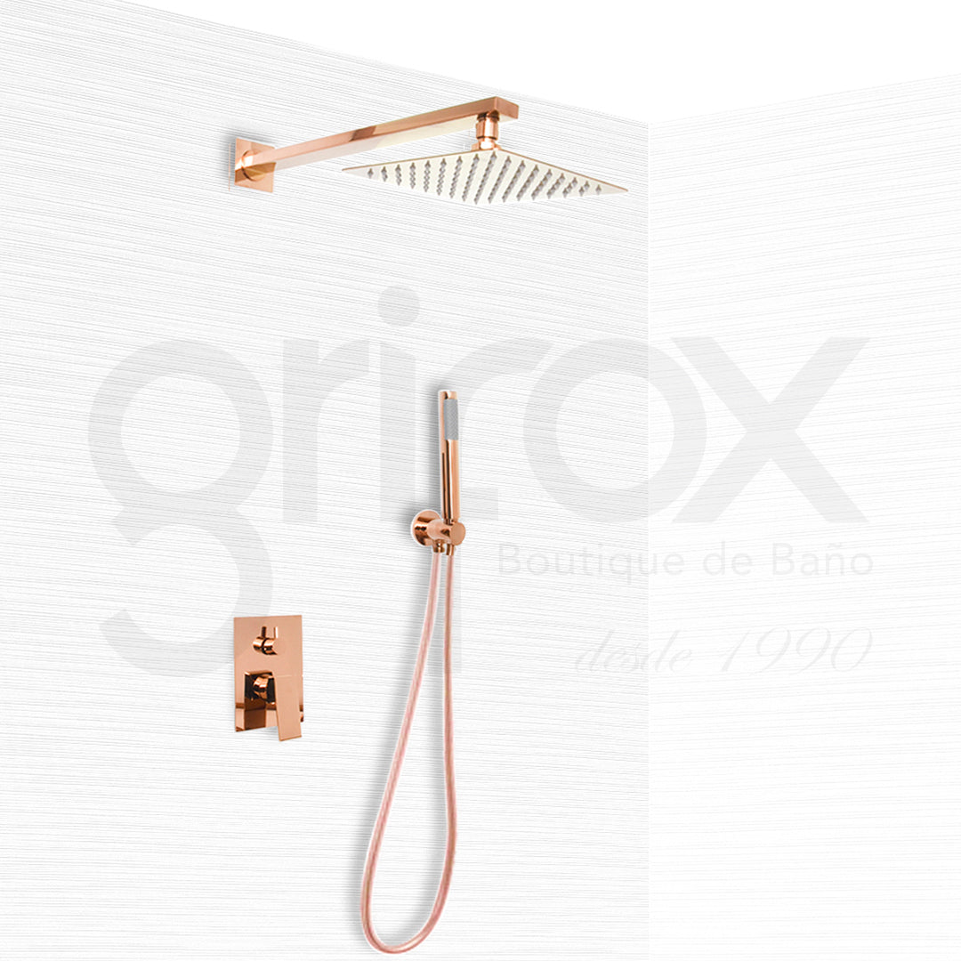 Set De Ducha Con Mezclador,Cabeza 20Cm,Teleducha,Soporte Y Manguera