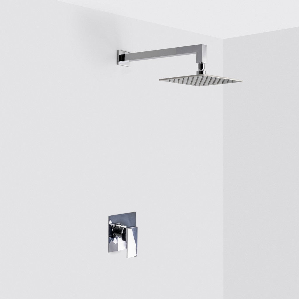 Set de Ducha Devon 1 Vía con Balance de Presión – Montaje en Pared – 8” / Cromo Pulido
