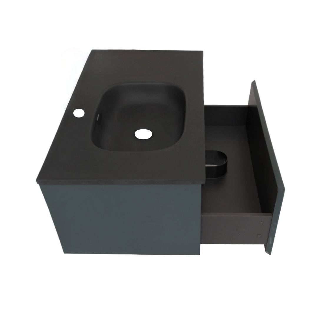 Mueble De Baño 1200X519X350Mm Lavamanos Verde Negro