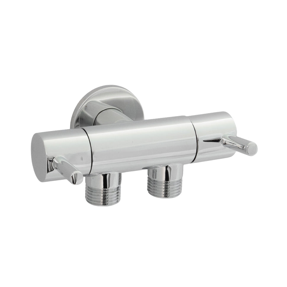 Llave De Paso 2 Salidas De 1/2 X 1/2