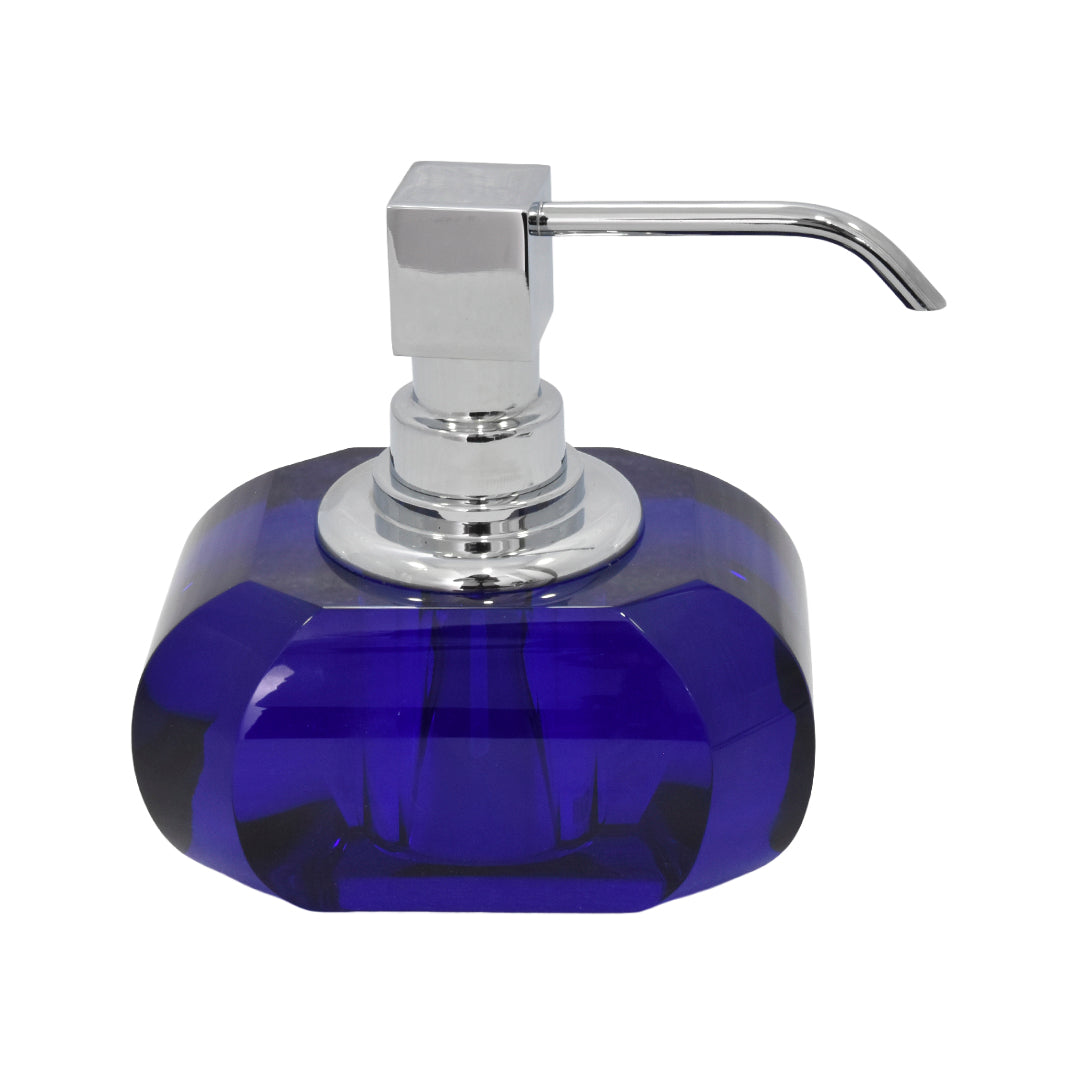 Dispensador De Jabon Azul Tapa Cromo