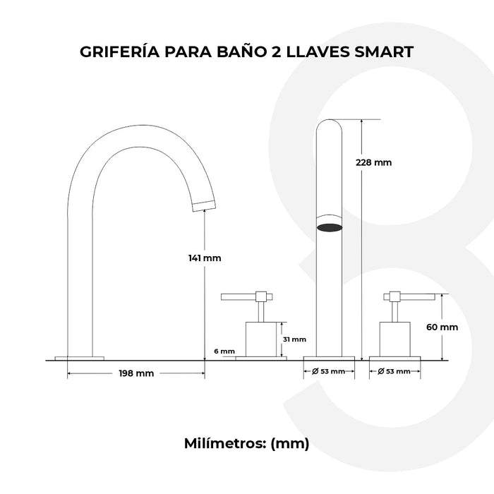 Grifería Para Baño / Smart / Mando Cruz