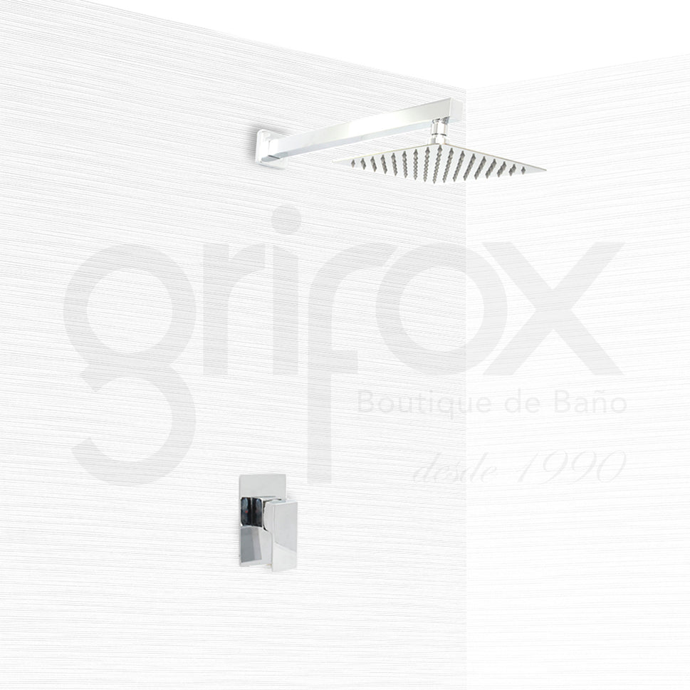 Set de Ducha Devon 1 Vía con Balance de Presión – Montaje en Pared – 8” / Cromo Pulido