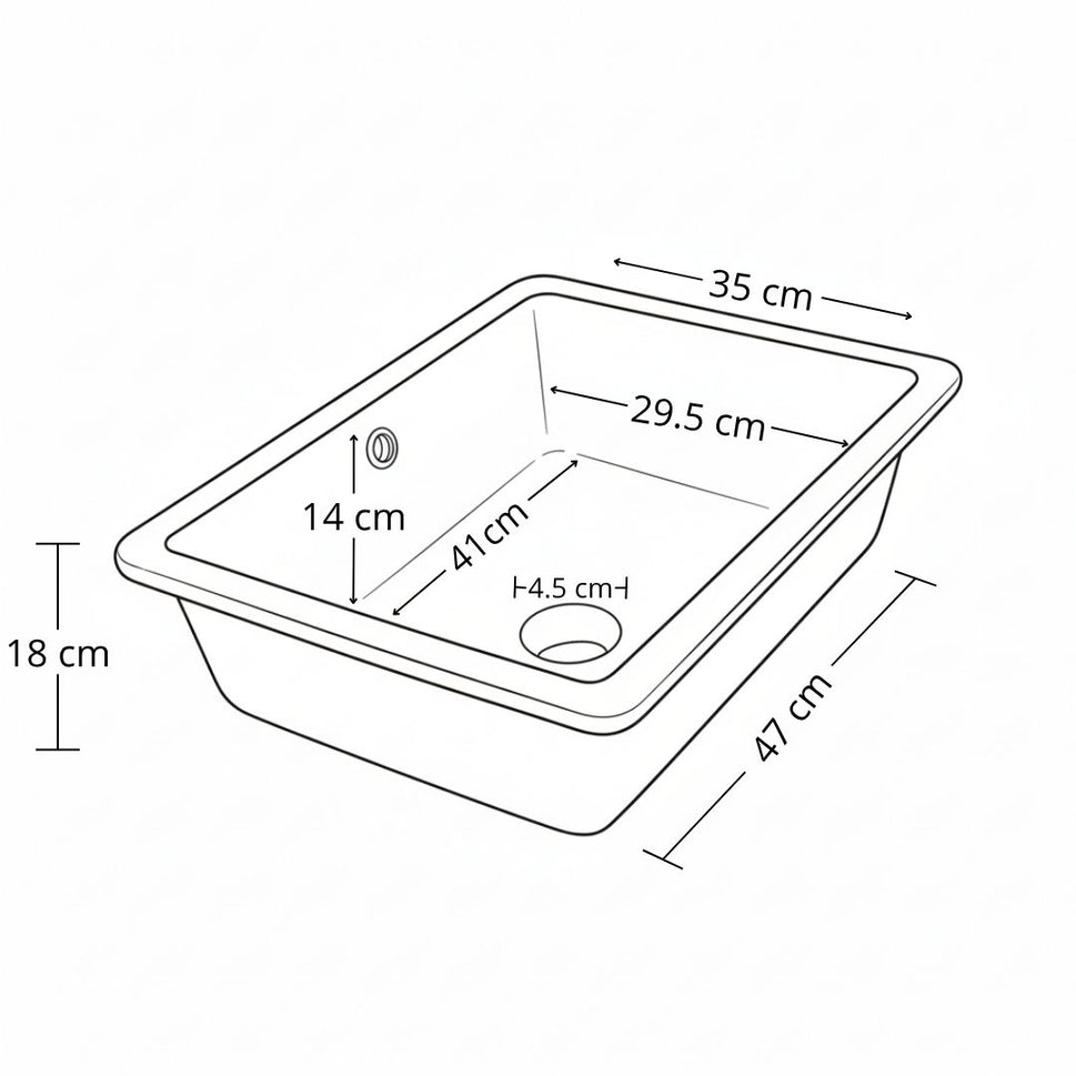 Poceta Lavamanos Incrustar 46X35X18Cm
