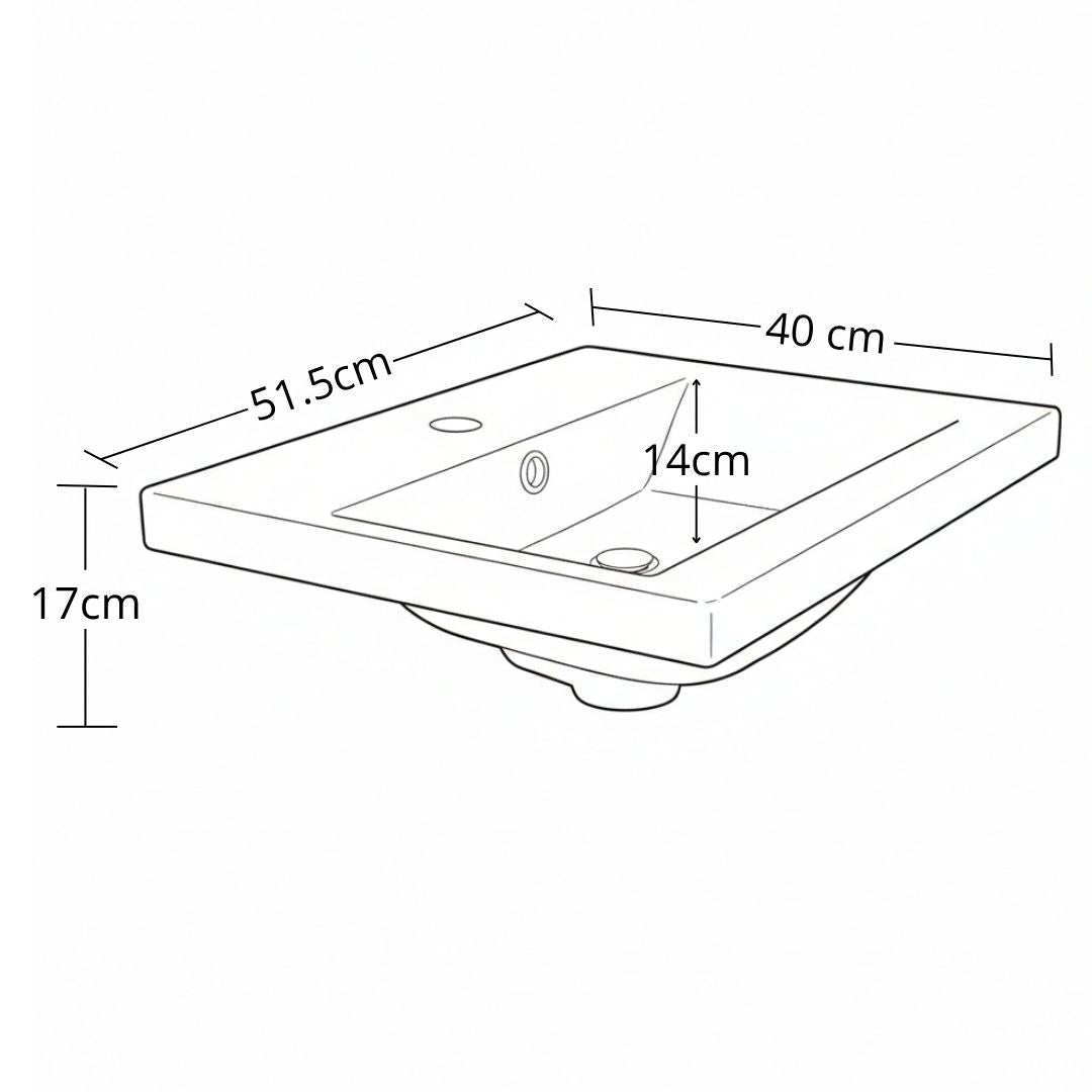Poceta Lavemanos De Incrustar 51X39X17Cm