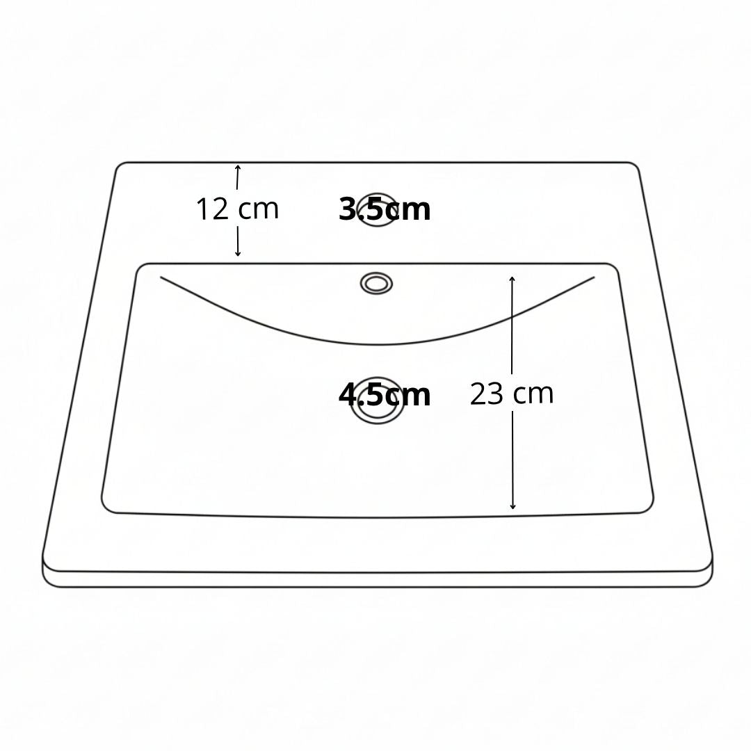 Poceta Lavemanos De Incrustar 51X39X17Cm