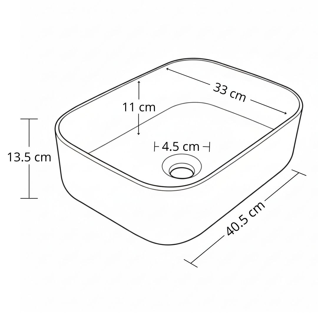 Poceta De Lavamanos De Sobreponer 40X30X14Cm