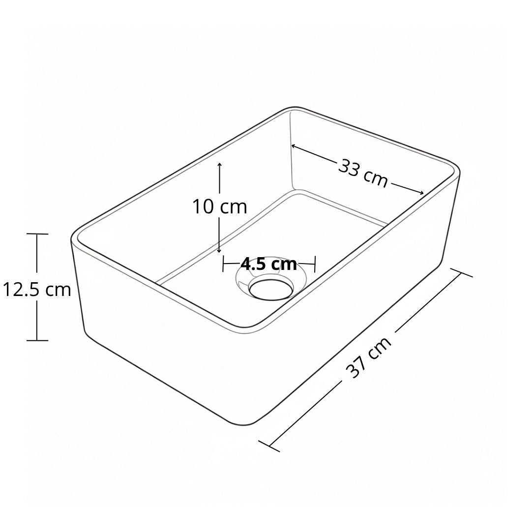 Poceta De Lavamanos De Sobreponer 37X23X12Cm