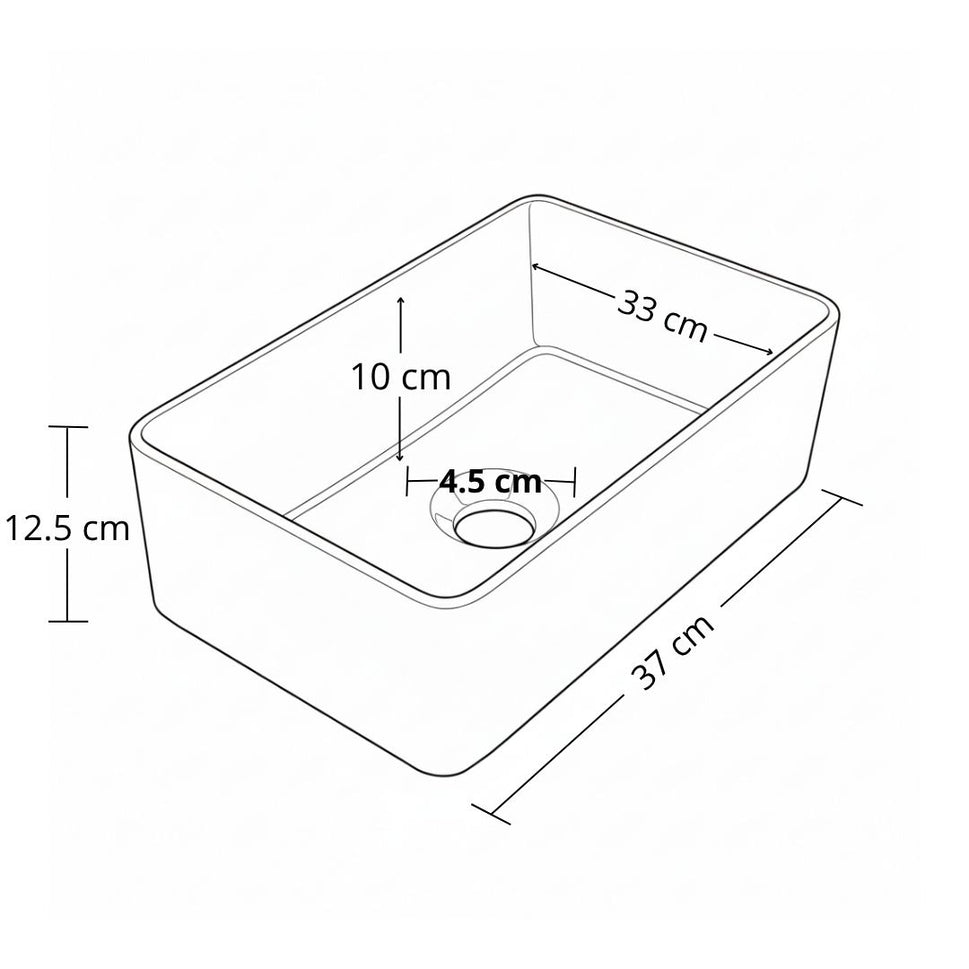 Poceta De Lavamanos De Sobreponer 37X23X12Cm