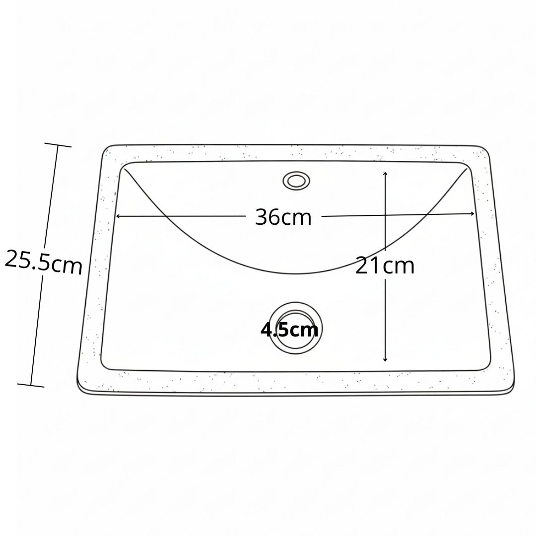 Poceta Lavamanos Incrustar 40X25X18Cm
