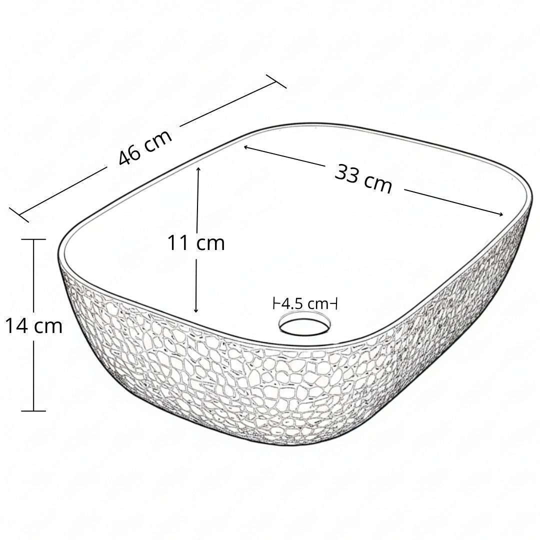 Poceta De Lavamanos De Sobreponer 47X33X14Cm