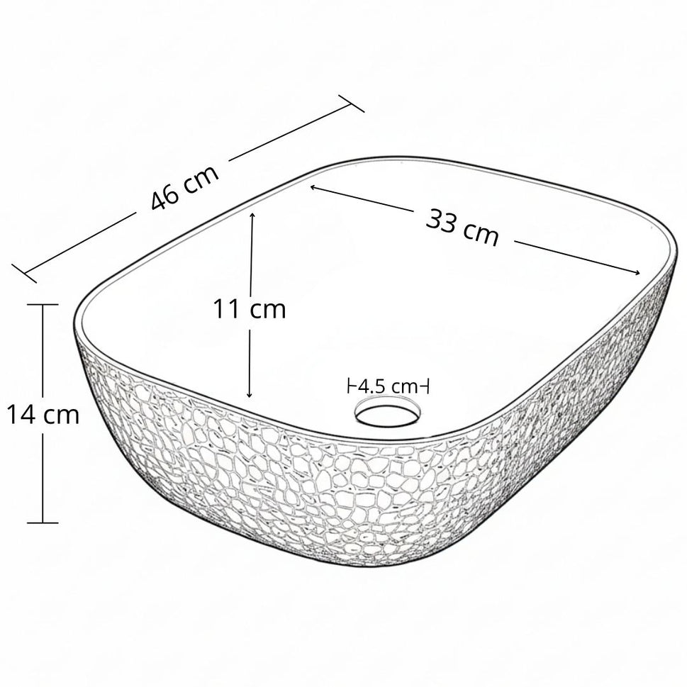 Poceta De Lavamanos De Sobreponer 47X33X14Cm