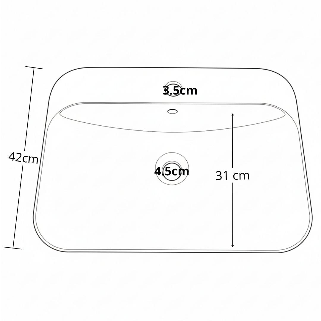 Poceta Lavamanos De Pared 55X42X14Cm