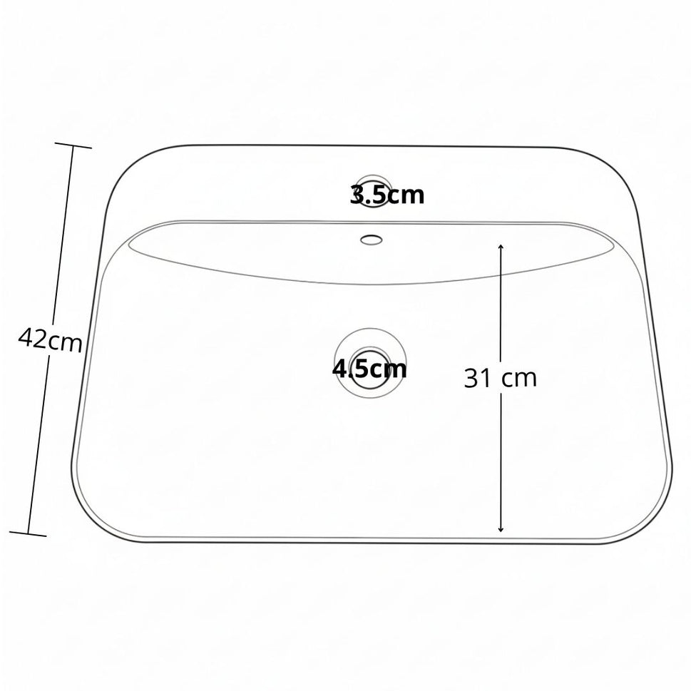 Poceta Lavamanos De Pared 55X42X14Cm