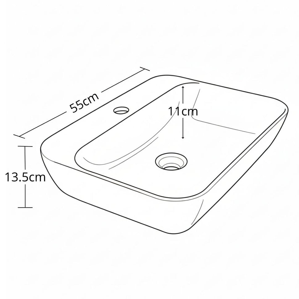 Poceta Lavamanos De Pared 55X42X14Cm