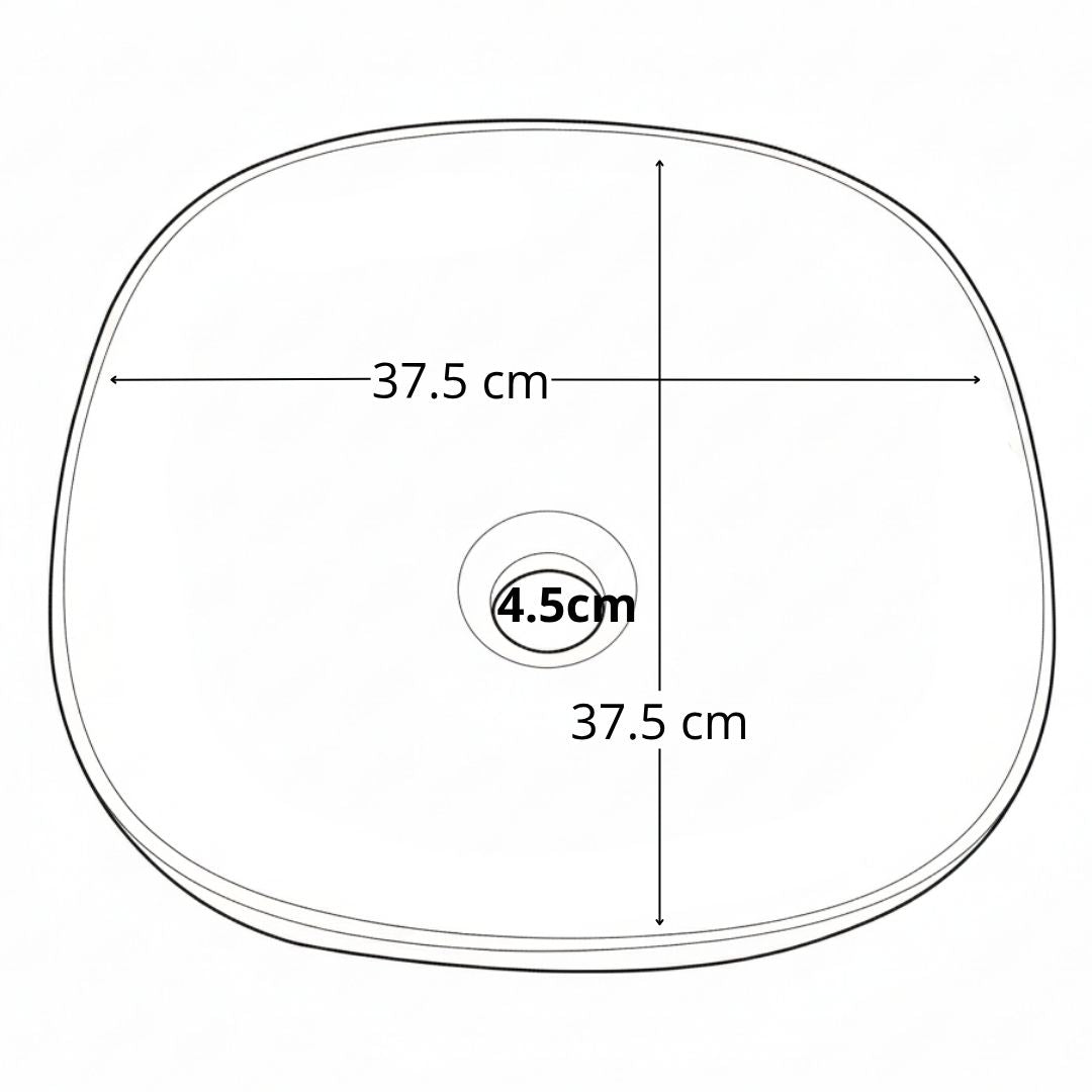 Poceta De Lavamanos De Sobreponer 37.5X37.5X12Cm