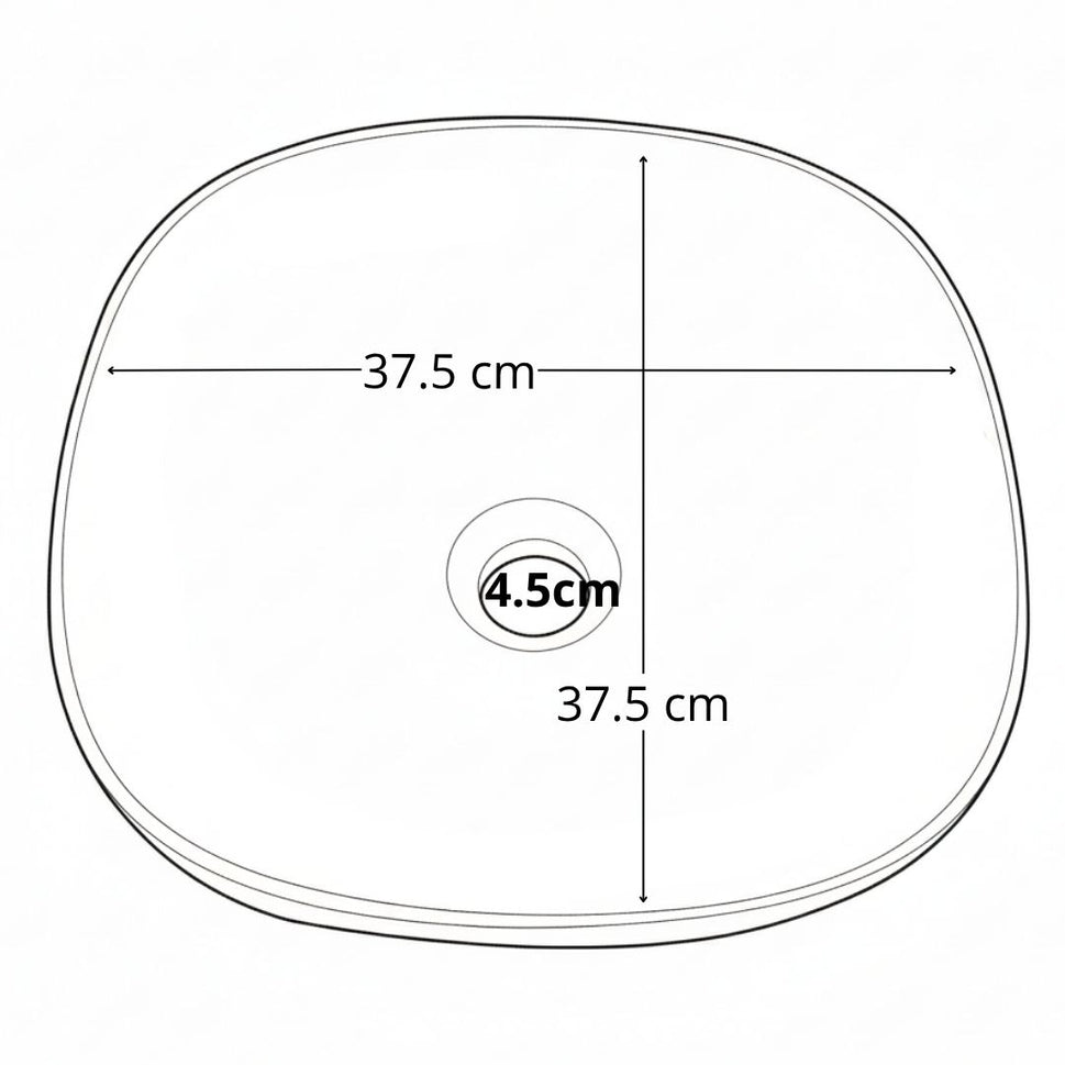 Poceta De Lavamanos De Sobreponer 37.5X37.5X12Cm