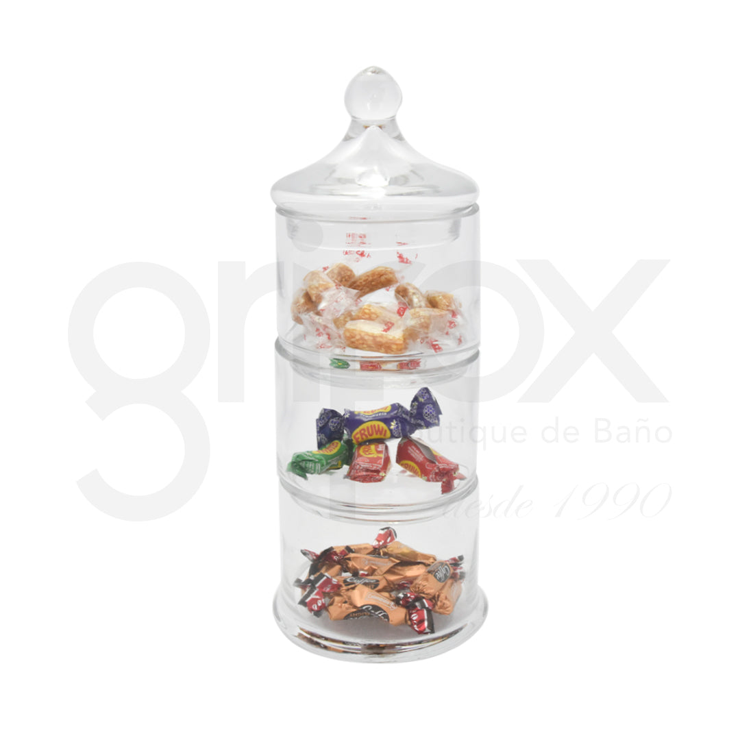 Tarro Decorativo Con 3 Compartimentos