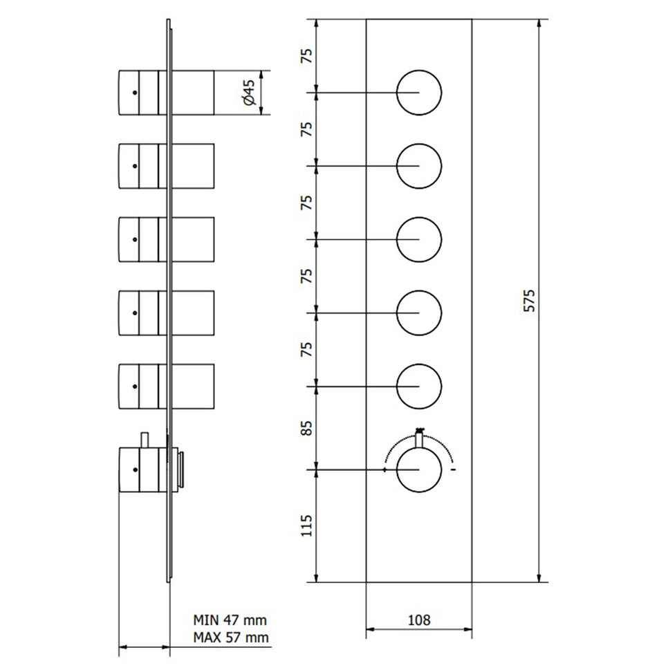 Mezclador Termostatico De Ducha 5 Vias