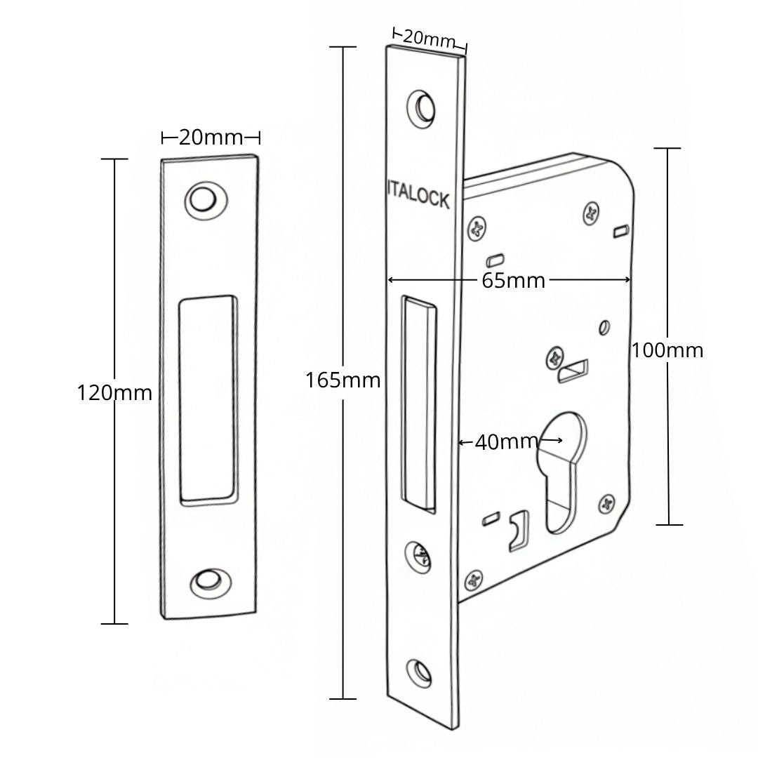 Mecanismo Barra Picoloro Centro 40Mm