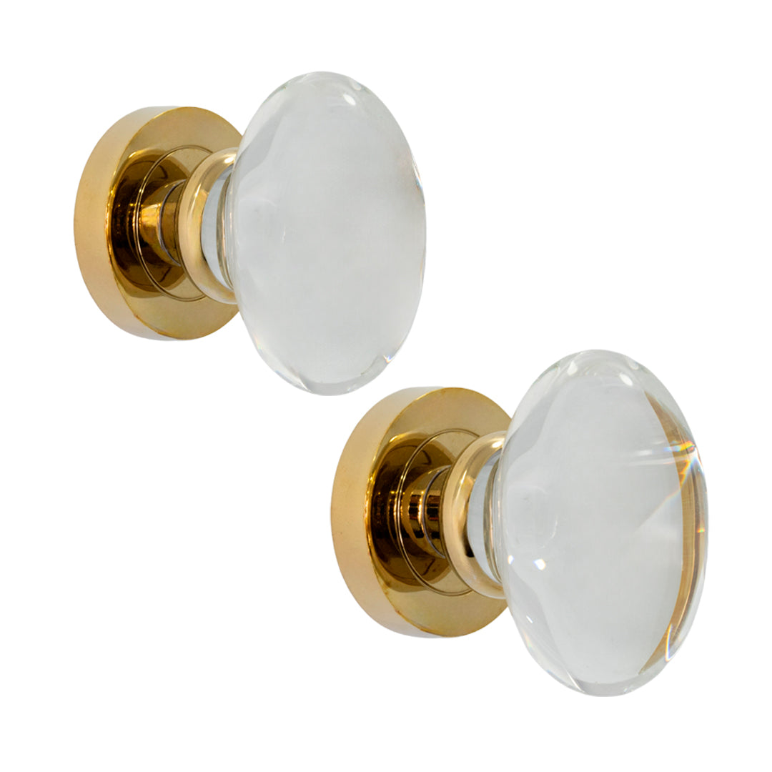 Pomos Con Roseta Cromo Cristal