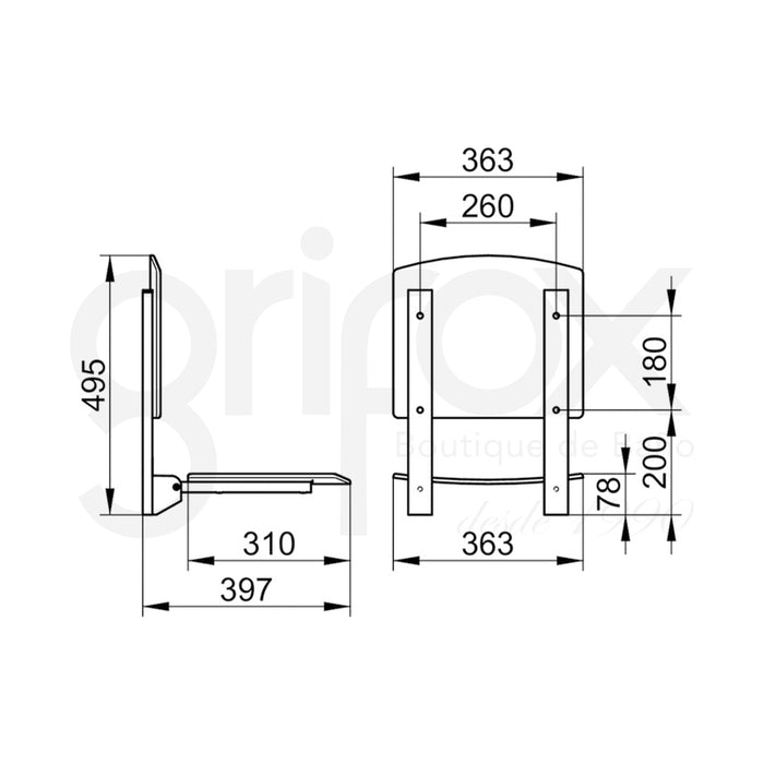 Silla Plegable C/Espaldar A Pared Blanco/Aluminio Plan
