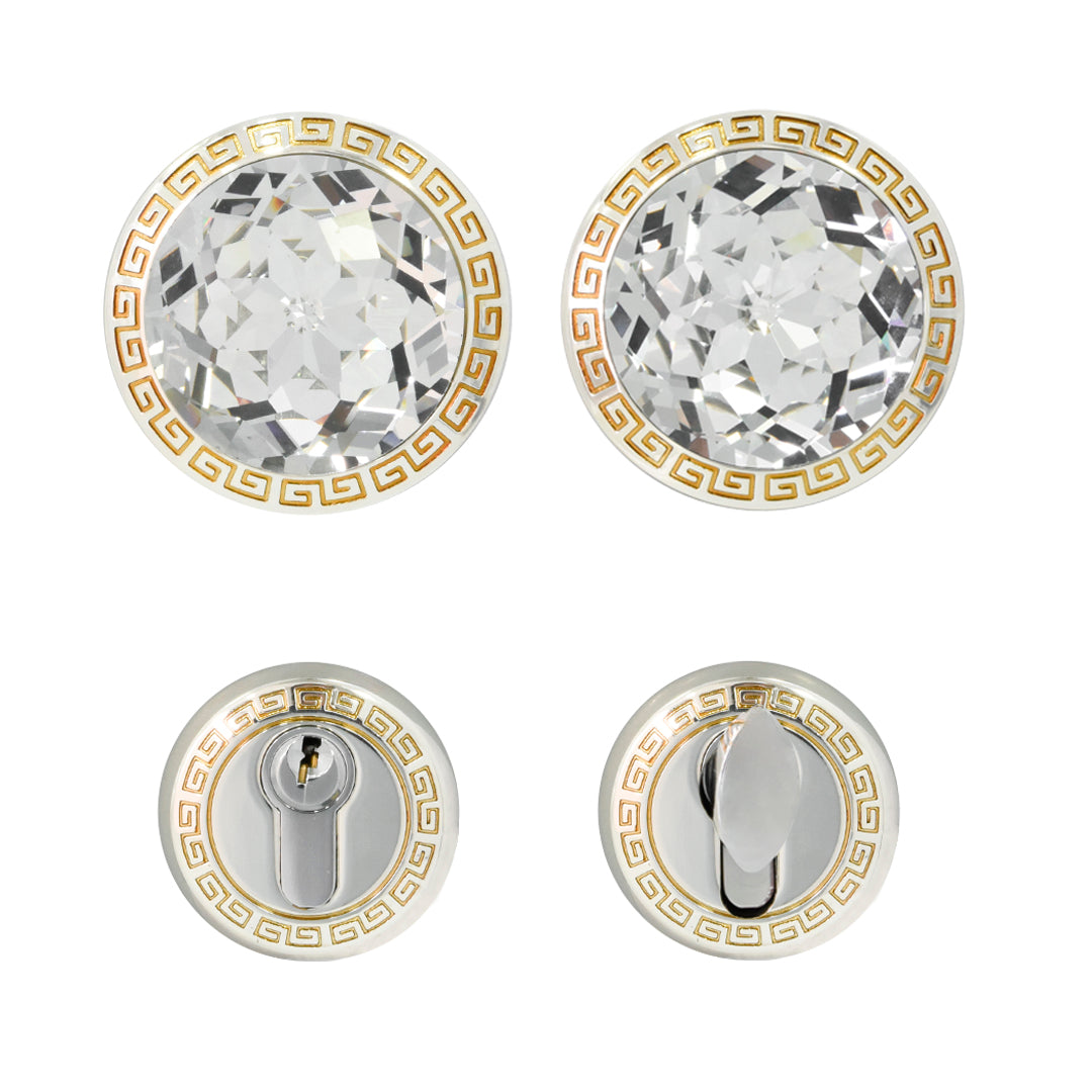 Cerradura Pomo Cristal Con Bocallaves,Mecanismo Y Cilindro Llave Normal