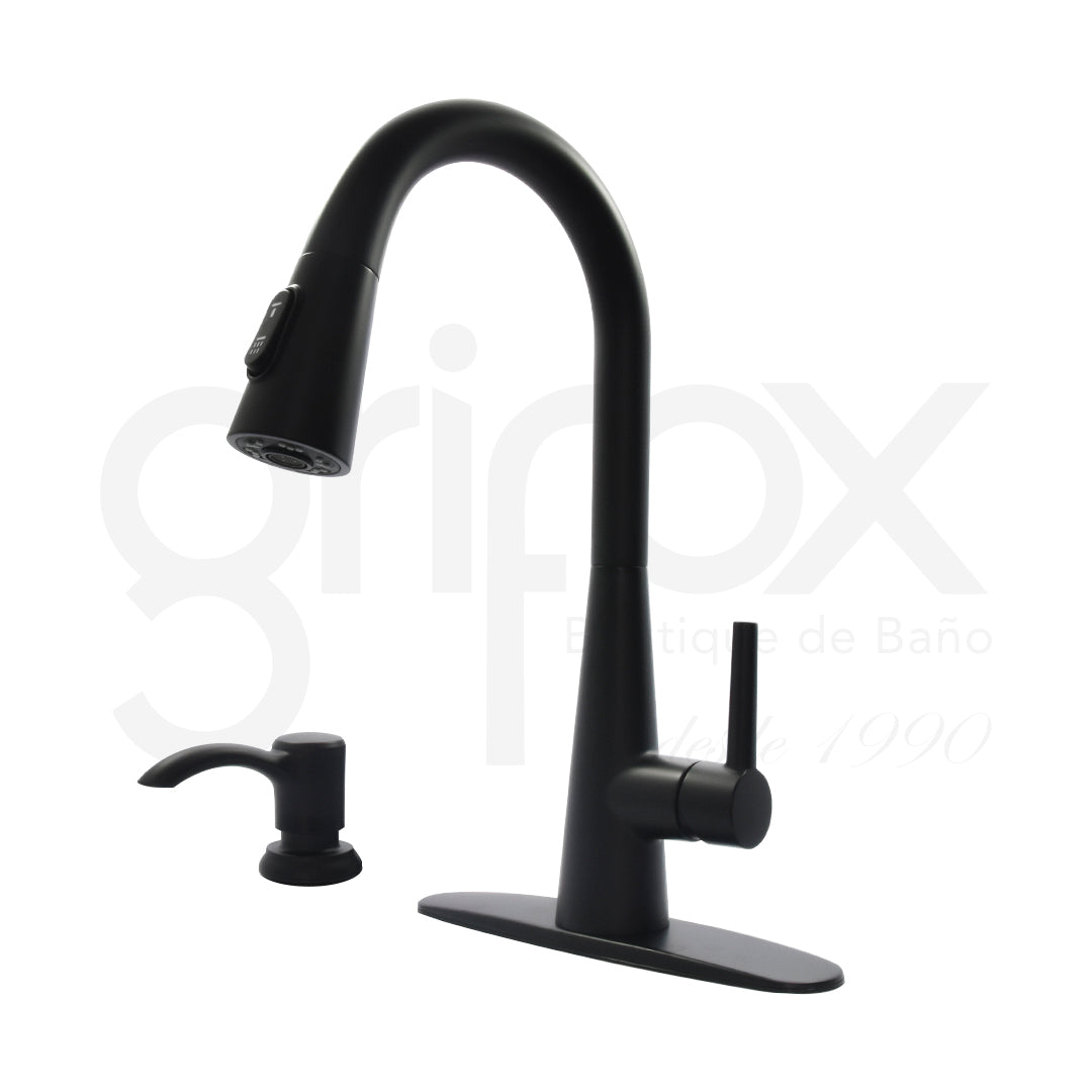Griferia De Cocina Extraible Con Dispensdor Y Placa De 8