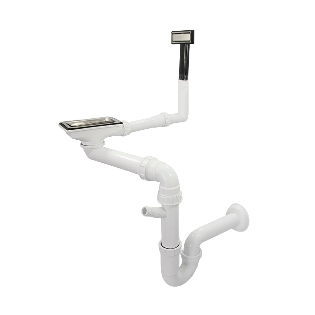 Sistema Completo Desague Sencillo Con Canastilla Cuadrada Lux74-75