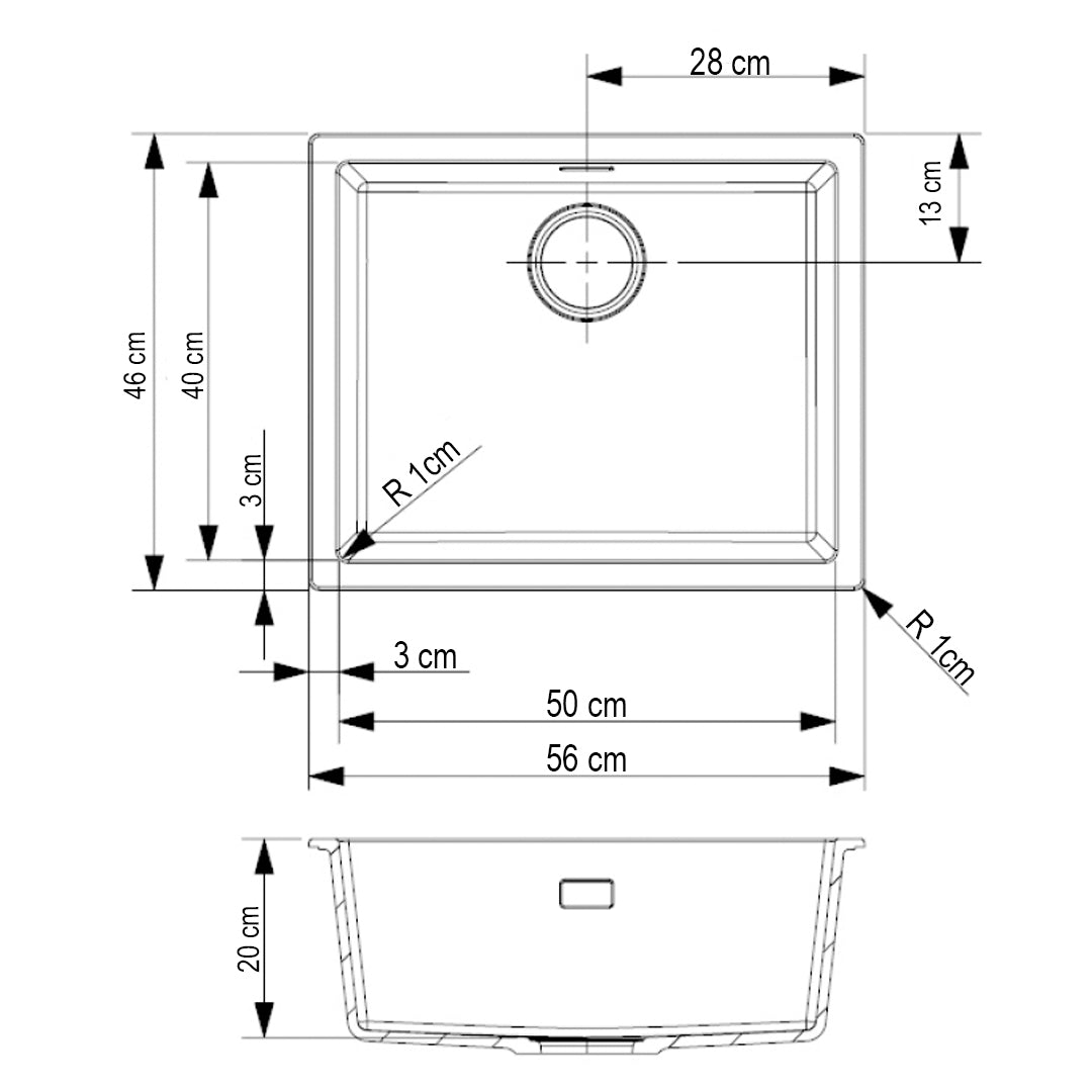 Lavaplatos Sencillo 560*460Mm