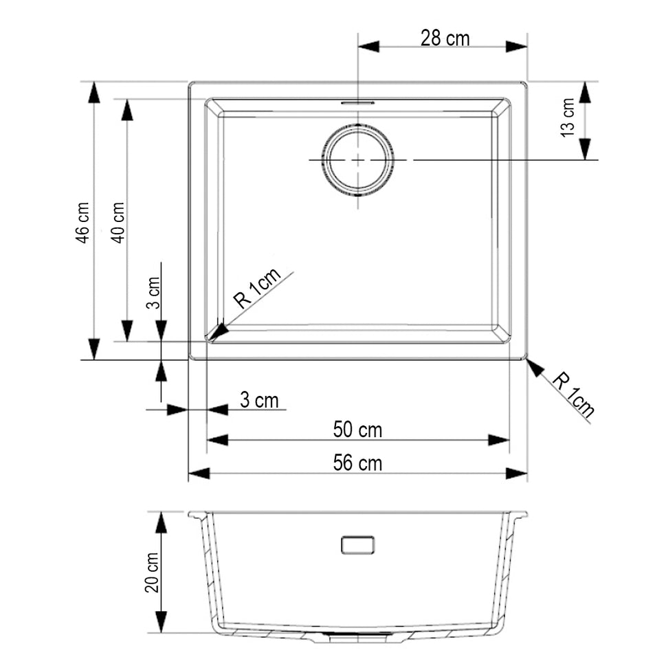 Lavaplatos Sencillo 560*460Mm