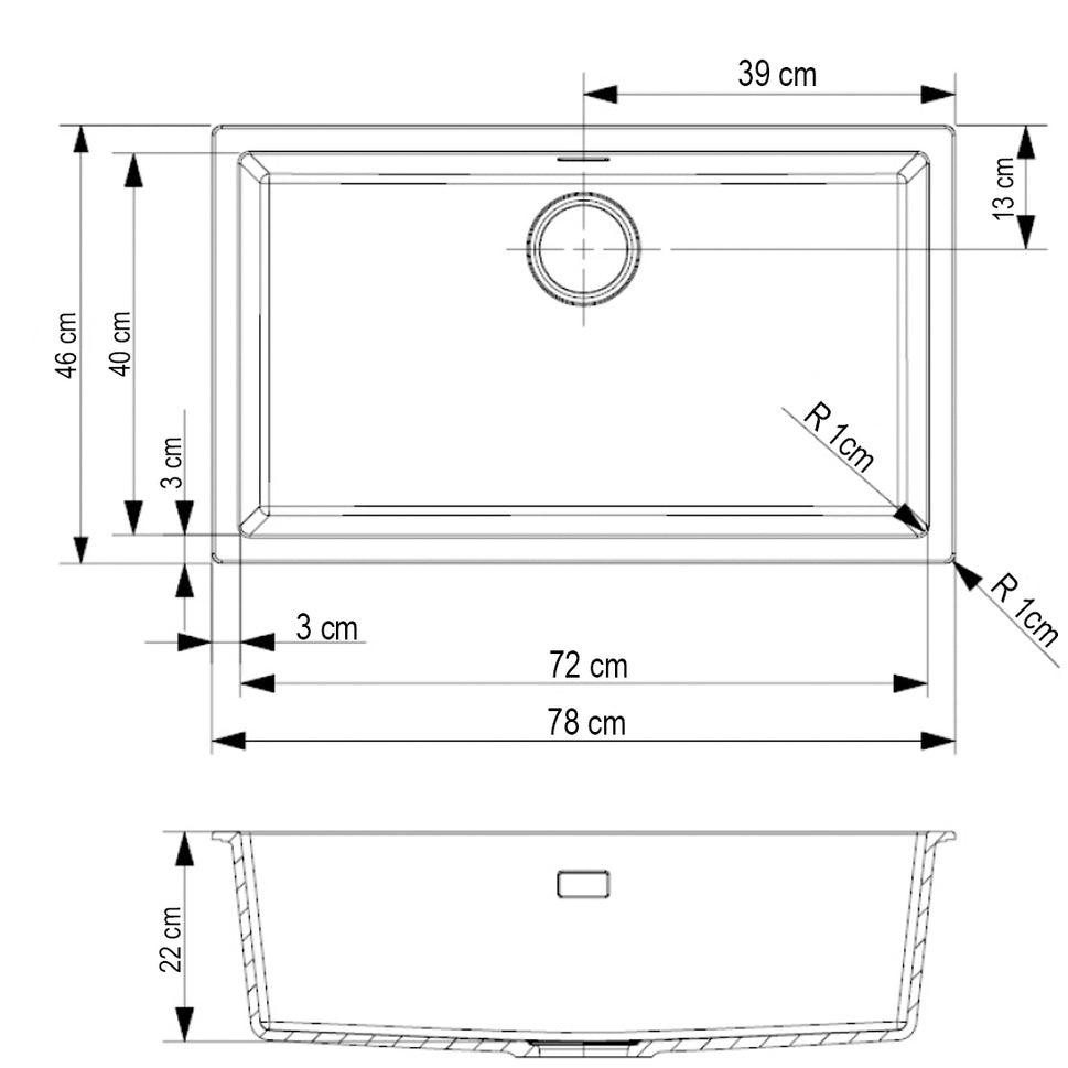 Lavaplatos Sencillo 780*460Mm